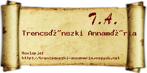 Trencsánszki Annamária névjegykártya